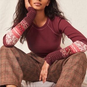 Free People In The Mix Cuff Top in Rio Vino